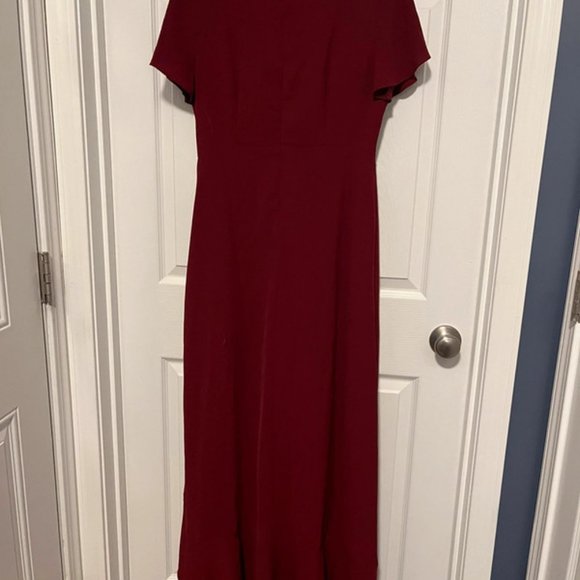 Burgundy wrap dress - Picture 2 of 3